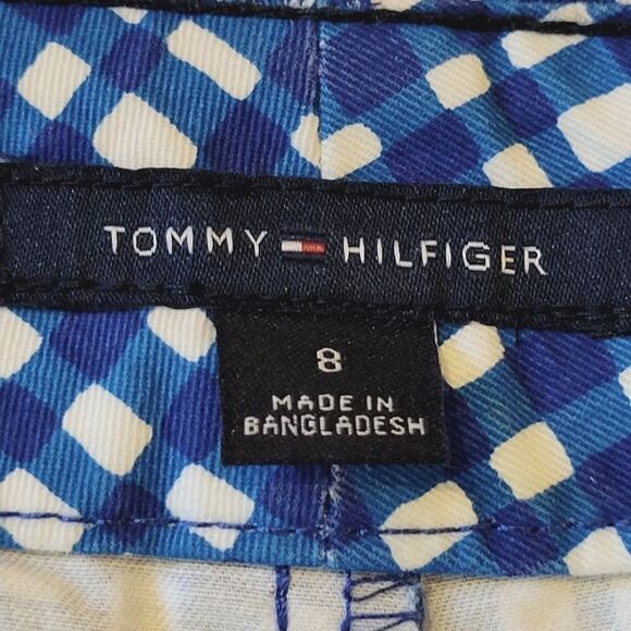 Tommy Hilfiger Blue Gingham 5" Chino Shorts Size 8 - Picture 4 of 5